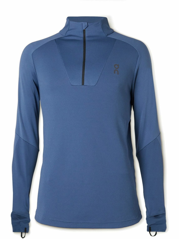 Photo: ON - Climate Recycled Jersey Half-Zip Running Top - Blue