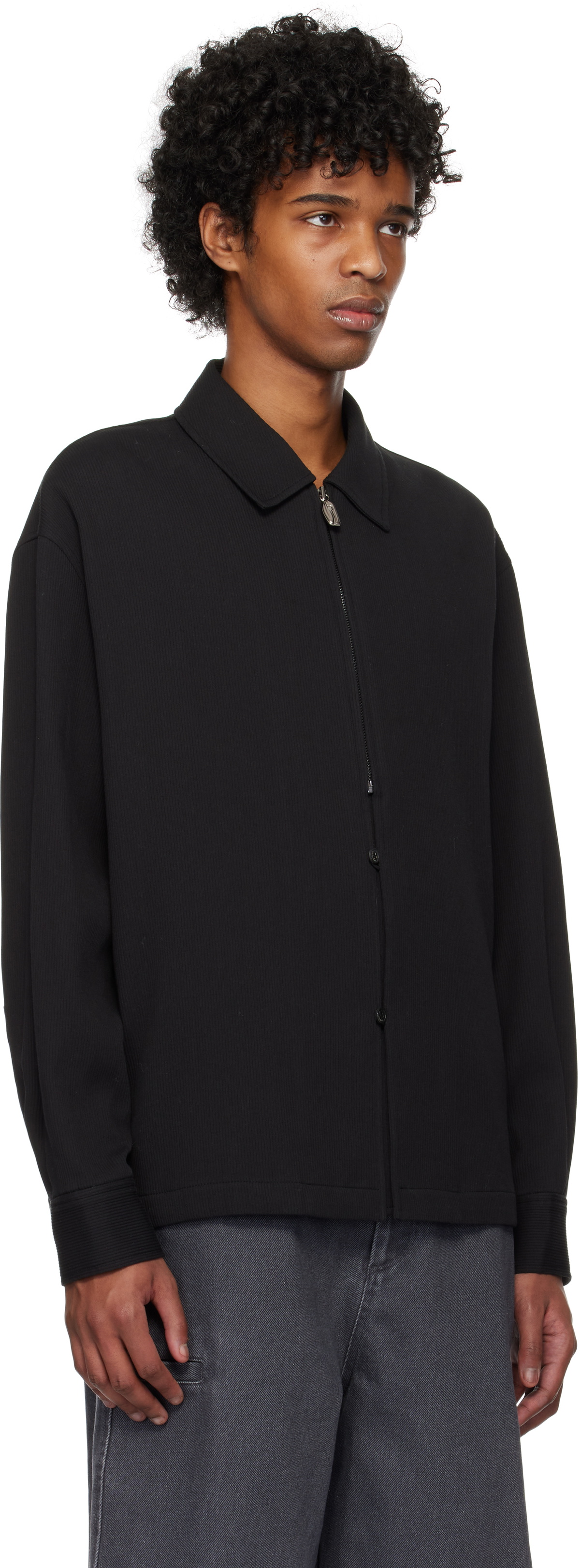 LE17SEPTEMBRE Black Zip & Button Front Jacket LE17SEPTEMBRE