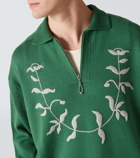 Bode Embroidered wool polo sweater