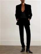 SAINT LAURENT - Straight-Leg Velvet Suit Trousers - Black