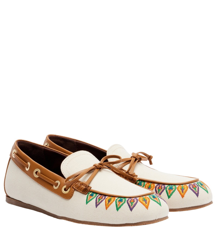 Photo: Etro Embroidered canvas boat shoes