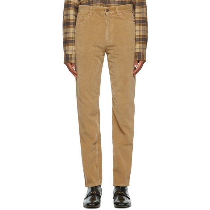 Photo: Gucci Brown Washed Velvet Corduroy Trousers