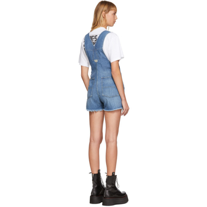 R13 Blue Overall Shorts R13