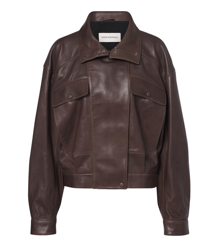 Photo: Nour Hammour Quincy leather blouson jacket