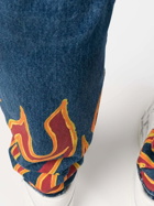 PALM ANGELS - Straight Leg Jeans With Flame Print
