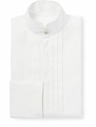 SAINT LAURENT - Grandad-Collar Bib-Front Cotton-Poplin Tuxedo Shirt - White