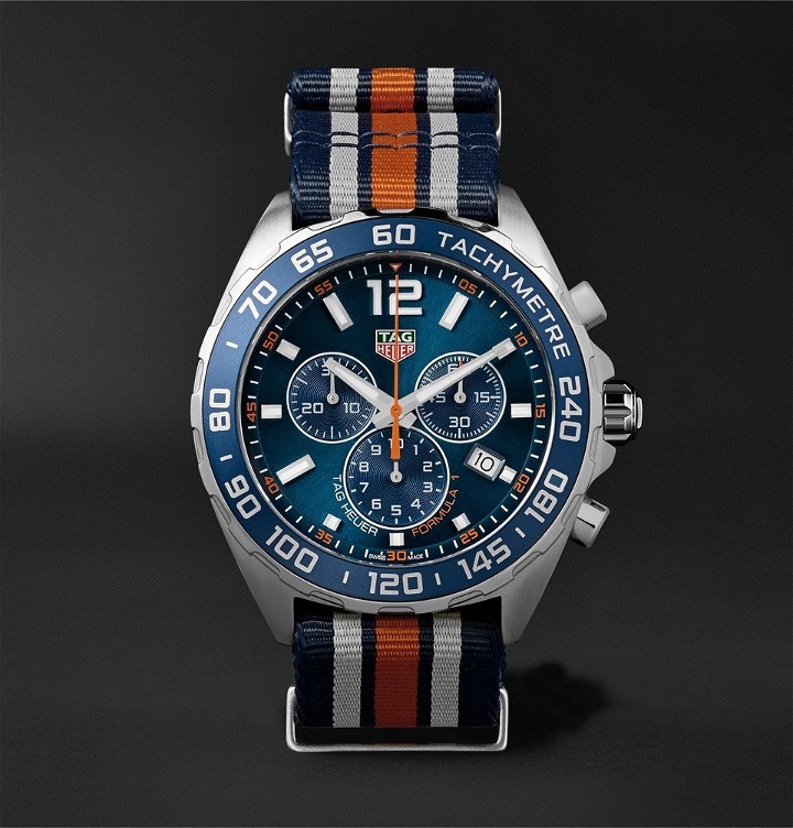 Photo: TAG Heuer - Formula 1 Chronograph 43mm Steel and NATO Webbing Watch - Men - Blue