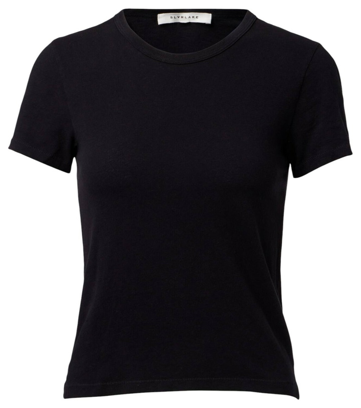 Photo: Slvrlake Cropped cotton jersey T-shirt