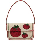 Staud Beige & Red Tommy Beaded Bag