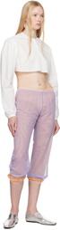 COLLEEN ALLEN Purple Stretch Tulle Sleep Capri Trousers