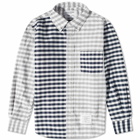 Thom Browne Men's Funmix Gingham Check Oxford Shirt in Medium Grey