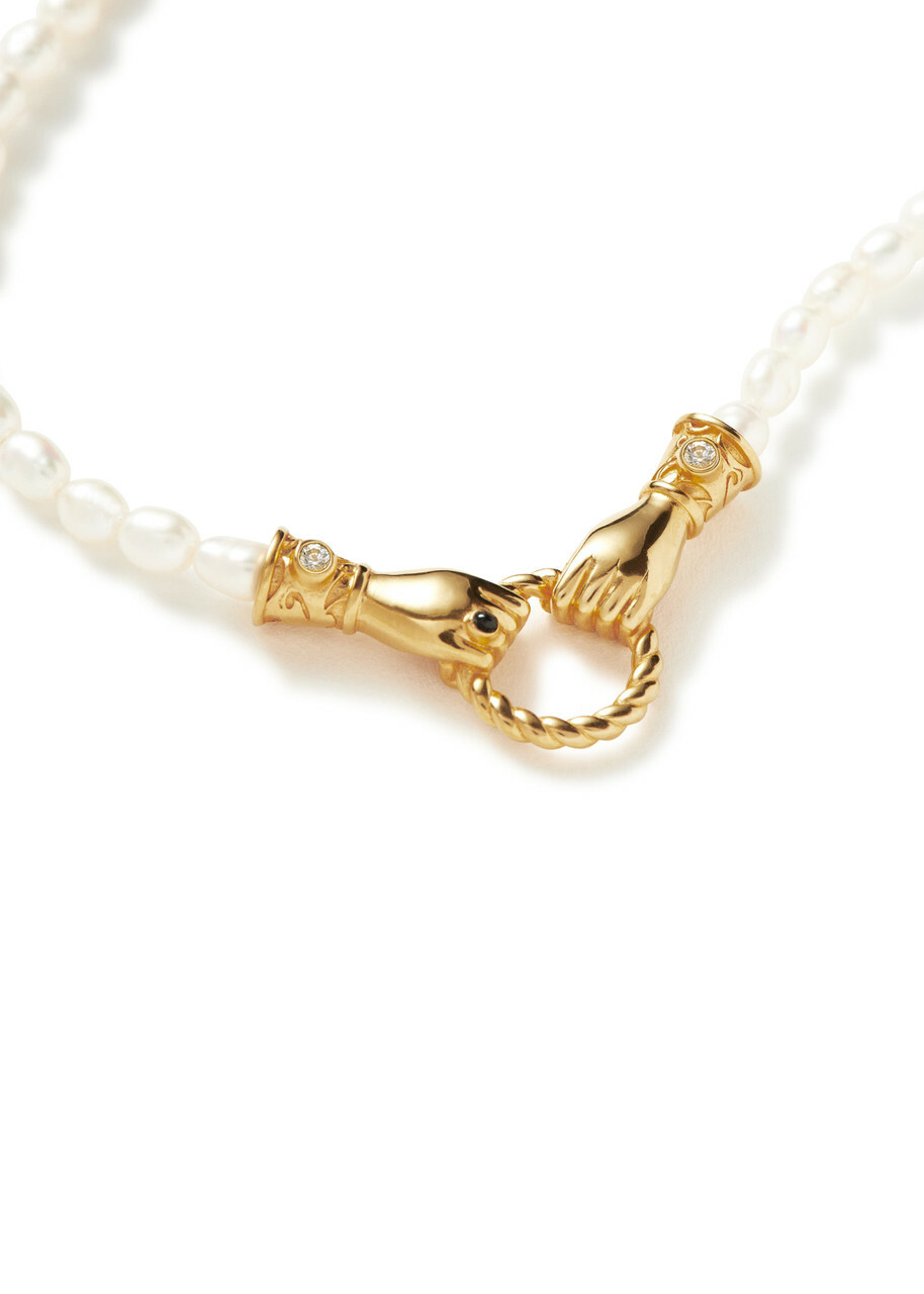 ★MISSOMA★ HARRIS REED IN GOOD HANDS パール ネックレス Missoma X Harris Reed In Good Hands Pearl Necklace - One