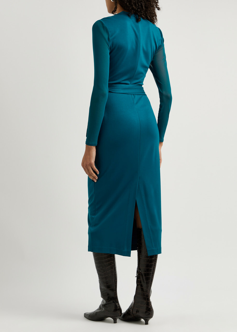 Diane Von Furstenberg Finan Wrap-effect Jersey Midi Dress Blue Diane von Furstenberg Diane Von Furstenberg Finan Wrap-effect Jersey Midi Dress Blue Diane von Furstenberg