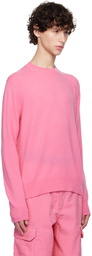 Acne Studios Pink Crystal-Cut Logo Sweater