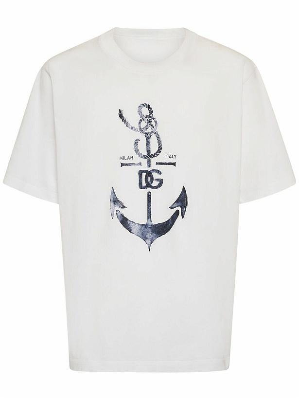 Photo: DOLCE & GABBANA - Anchor Printed Cotton Jersey T-shirt