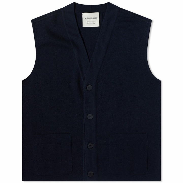Photo: A Kind of Guise Men's Anis Knit Vest in Midnight Navy
