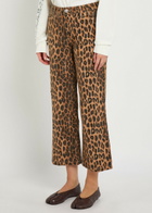 Damson Madder Kenny Leopard-print Bootcut Cropped Jeans