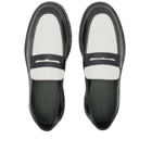 VINNY'S Men's Richee Two Tone Loafer in Black/White Crust Leather
