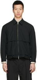 Rito Structure Black Wool Blouson Jacket