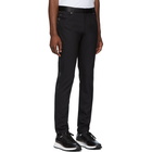 Balmain Black Satin Band Trousers