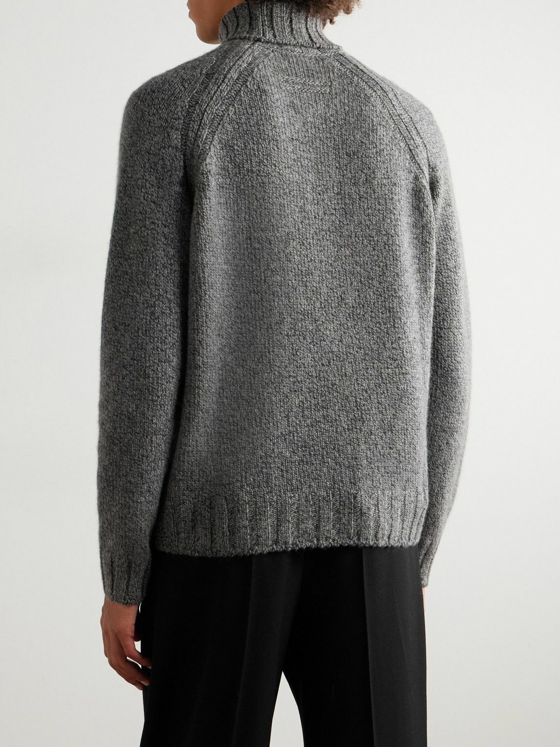Zegna - Cashmere and Wool-Blend Rollneck Sweater - Gray