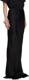 Dries Van Noten Black Vented Maxi Skirt