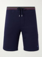Paul Smith - Straight-Leg Striped Cotton-Jersey Shorts - Blue