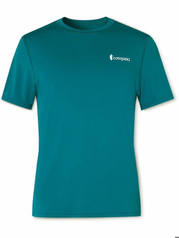 Photo: Cotopaxi - Fino Tech Logo-Print Recycled-Jersey T-Shirt - Blue