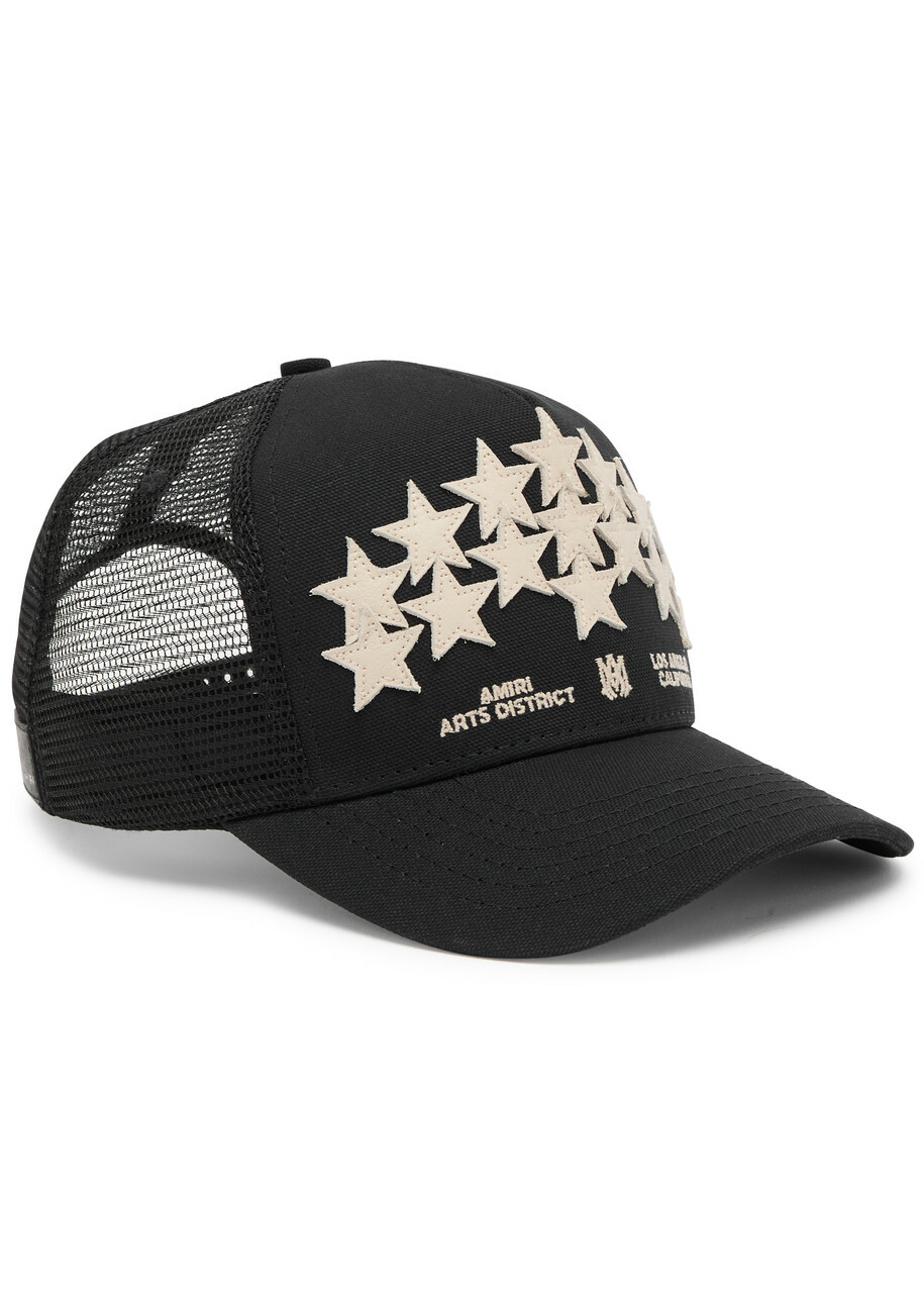 Amiri Stars-appliqué Canvas Trucker cap - Black - One Size Amiri