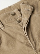 Saman Amel - Slim-Fit Straight-Leg Cotton-Blend Corduroy Trousers - Neutrals