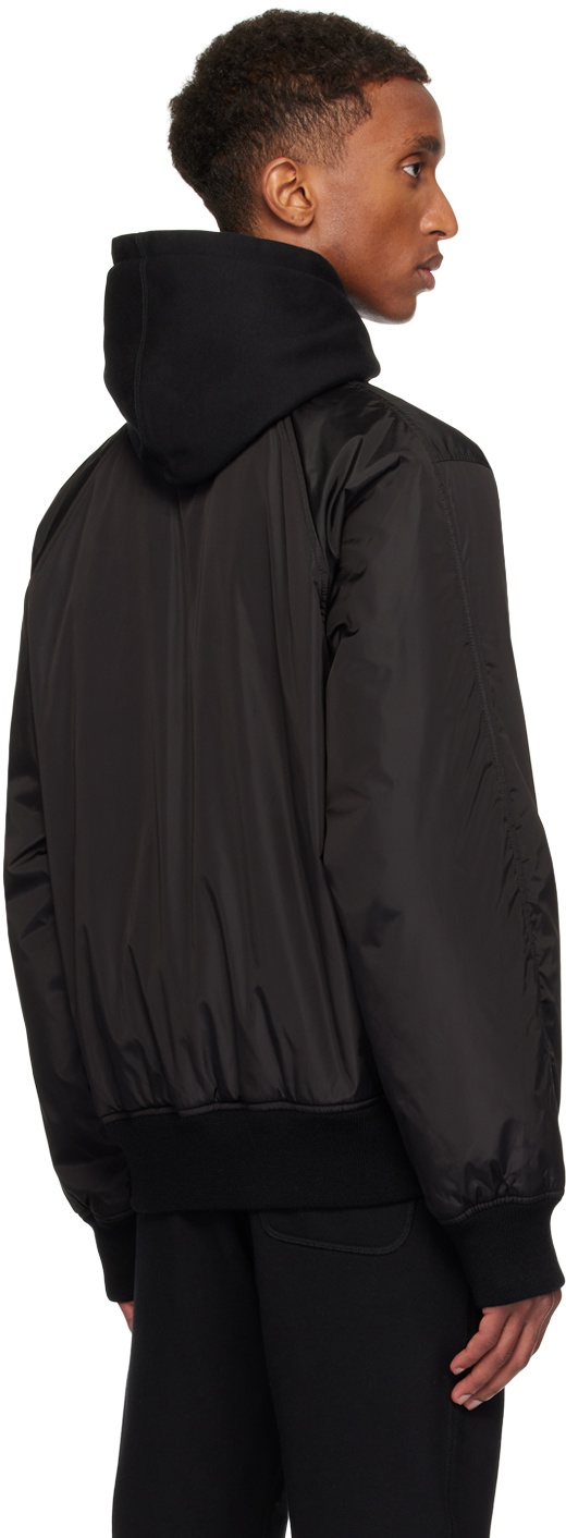 Reigning Champ Black ECONYL Satin Nylon Stadium Jacket Reigning Champ