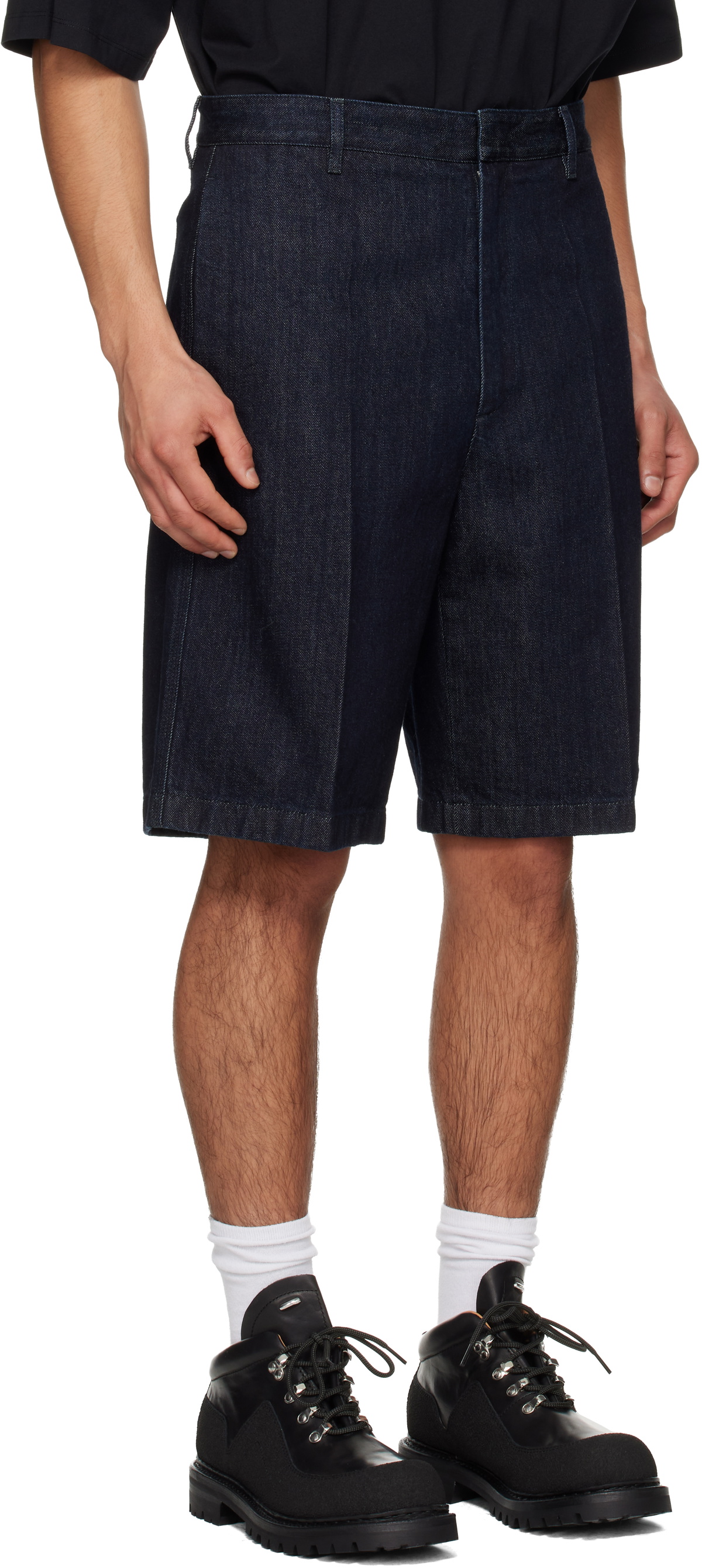 Jil Sander Navy Lightweight Denim Shorts