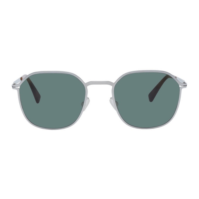 Photo: Mykita Silver and Green Lite Felix Sunglasses