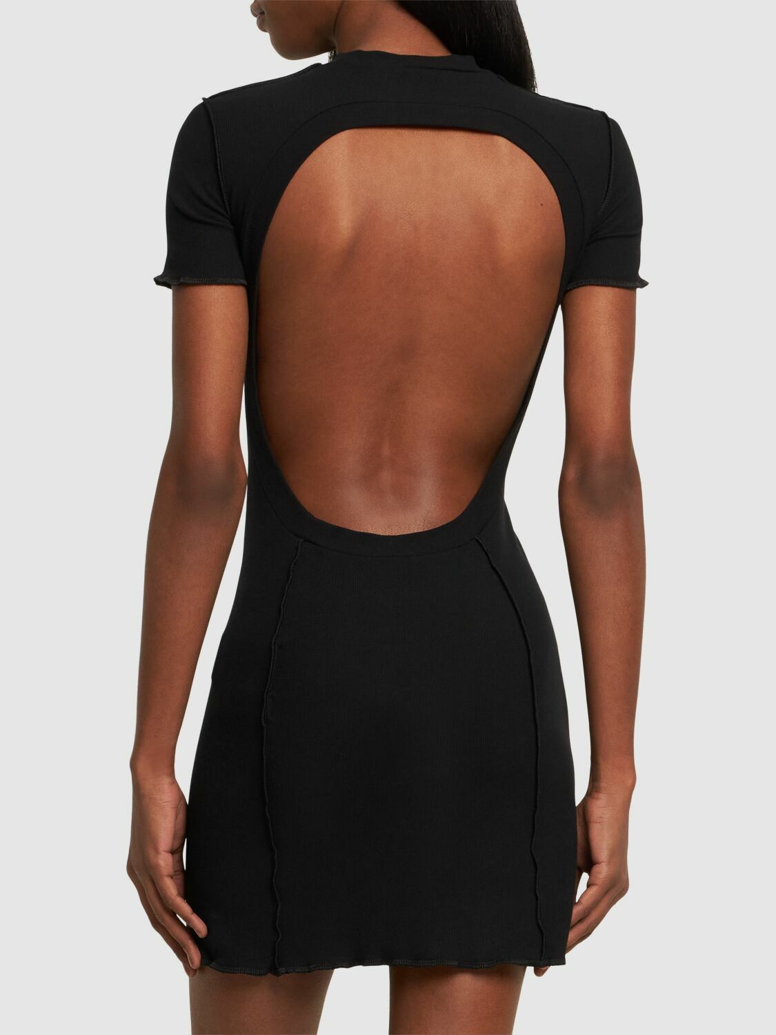 PALM ANGELS - Monogram Cotton Mini Dress Palm Angels