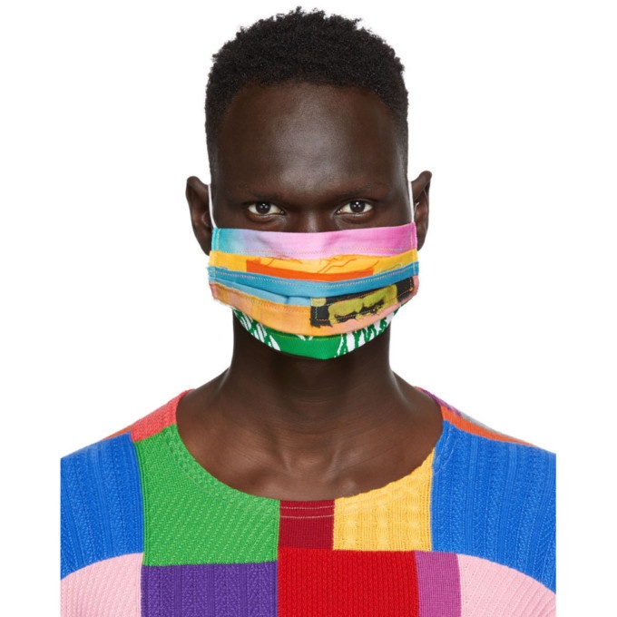 Photo: AGR SSENSE Exclusive Multicolor Patchwork Face Mask