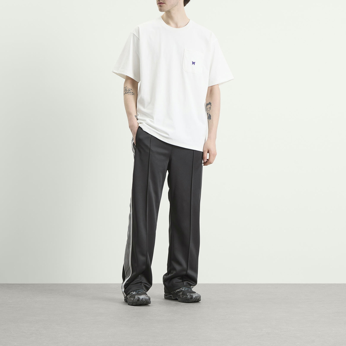Needles Men's Papillion Pocket T-Shirt in White