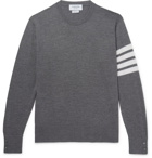 Thom Browne - Striped Merino Wool Sweater - Men - Gray
