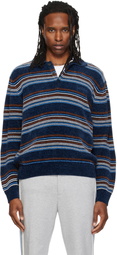 Solid Homme Navy Striped Polo