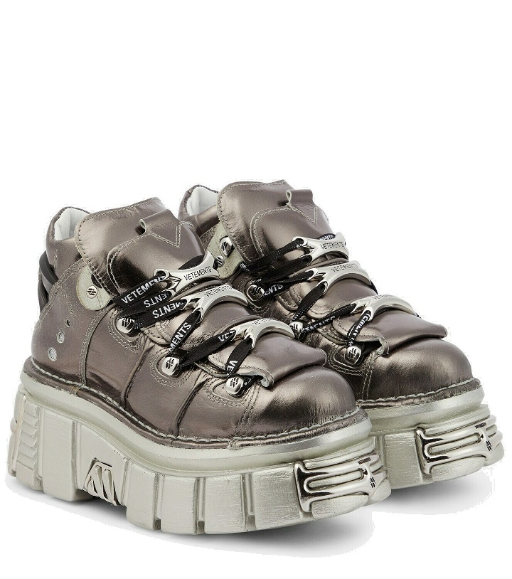 Photo: Vetements x New Rock metallic leather platform sneakers