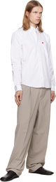 Hugo White Cotton Oxford Shirt