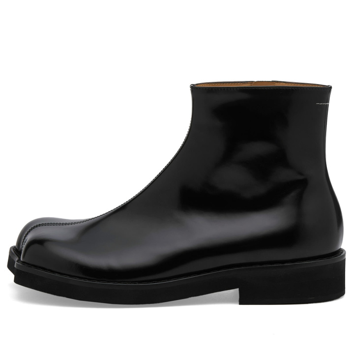 Photo: MM6 Maison Margiela Men's Leather Ankle Boots in Black