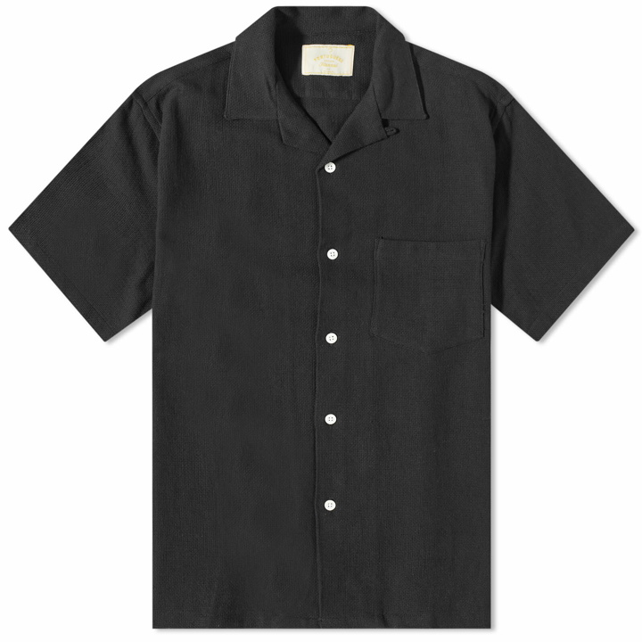 Photo: Portuguese Flannel Men's Pique Vacation Shirt in Black