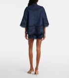 Zimmermann Mahon broderie anglaise denim shorts