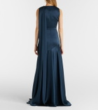 Erdem Embellished scarf-detail satin cady gown