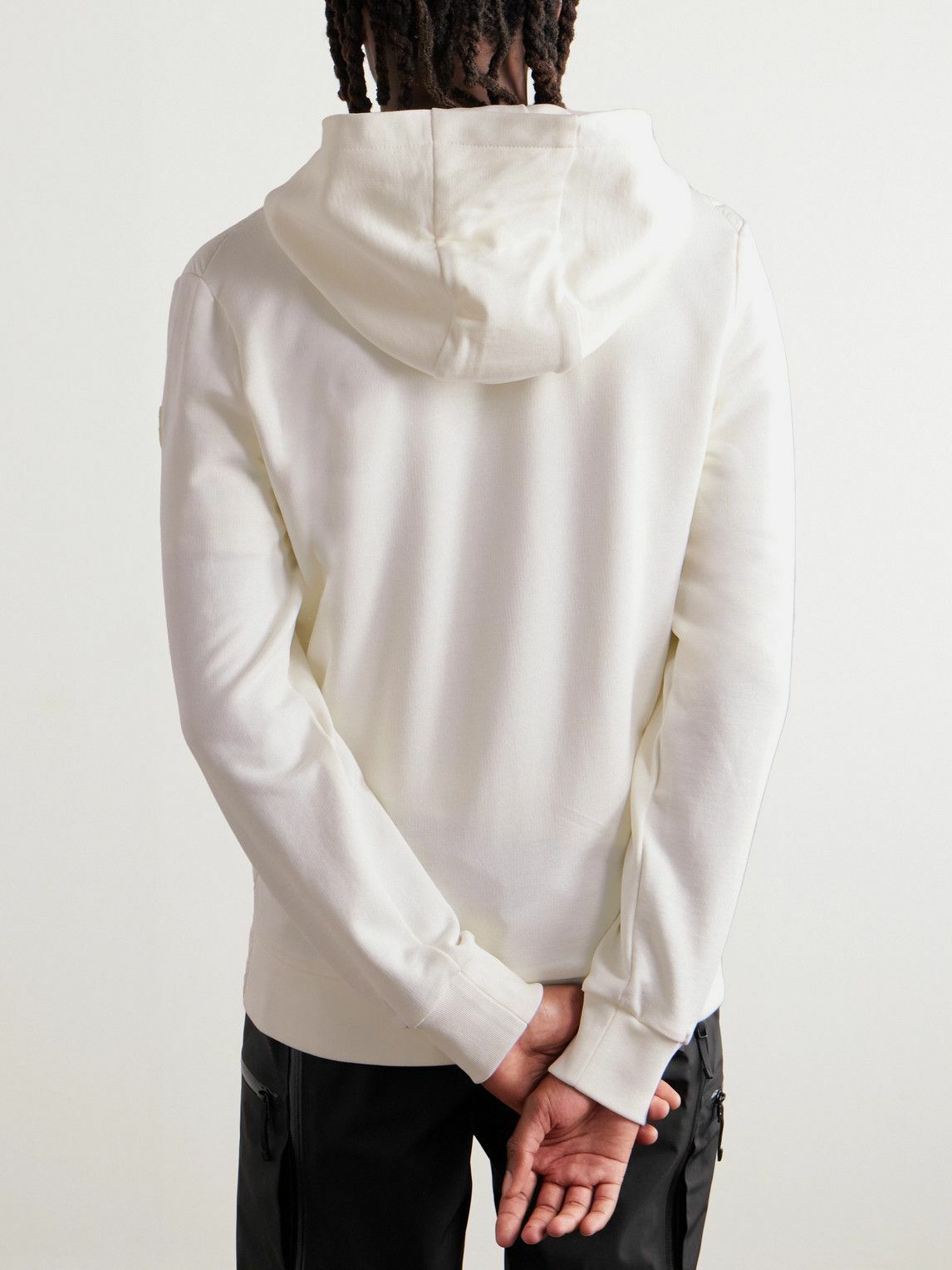 MONCLER FLEECE ZIP UP HOODIE WHITE SIZE M