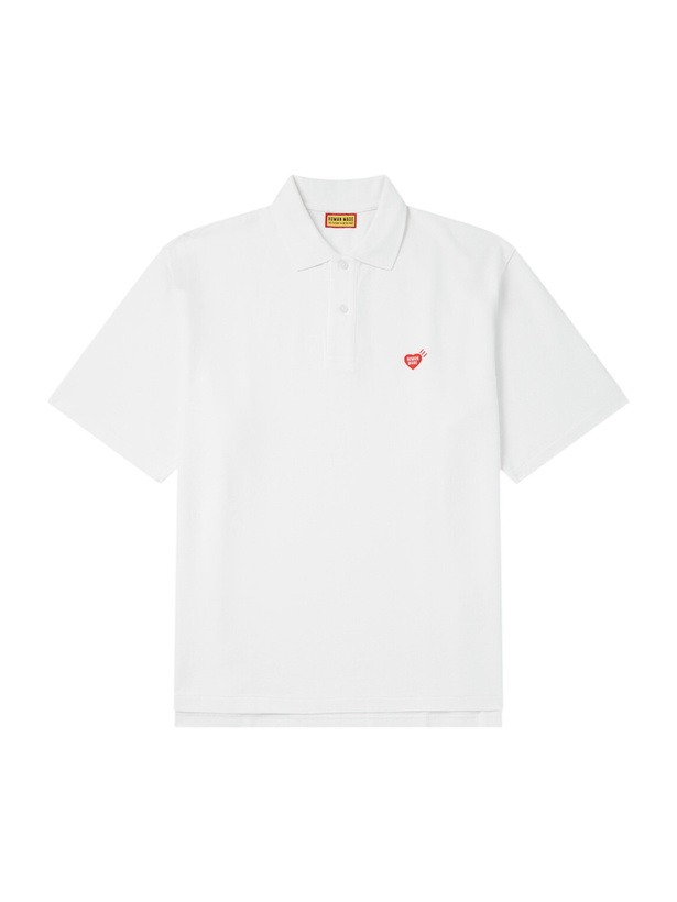 Photo: Human Made - Logo-Detailed Cotton-Piqué Polo Shirt - White