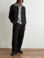 Kartik Research - Embroidered Felt-Trimmed Denim Jacket - Black