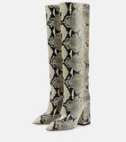 Paris Texas Anja snake-print leather knee-high boots