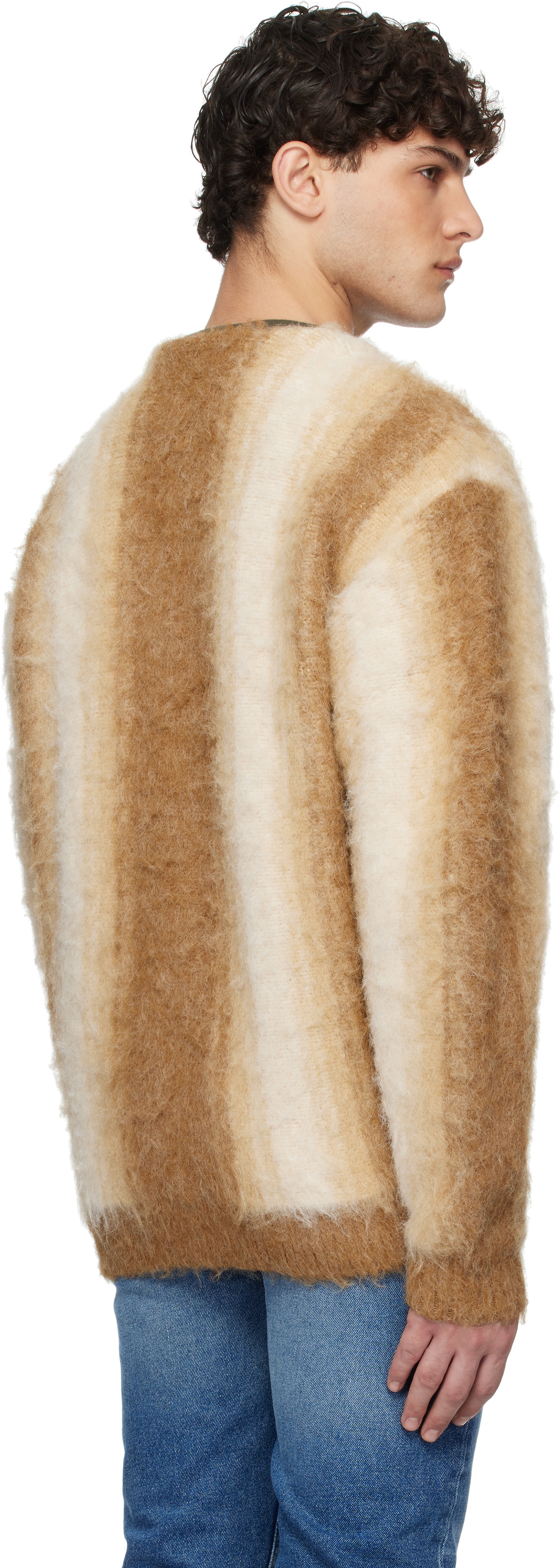 Uniform Bridge Beige Stripe Cardigan