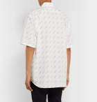 Balenciaga - Button-Down Collar Logo-Print Cotton-Poplin Shirt - White